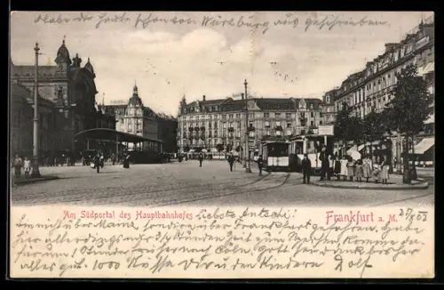 AK Frankfurt a. M., Südportal des Hauptbahnhofs