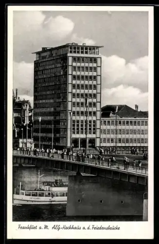AK Frankfurt-Sachsenhausen, AEG-Hochhaus an der Friedensbrücke