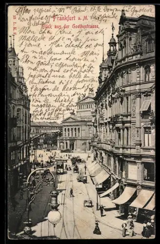 AK Frankfurt a. M., Blick aus der Goethestrasse, Oper