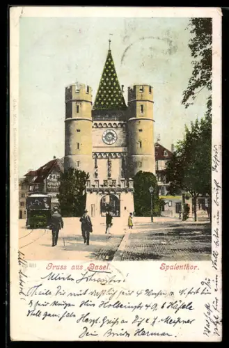 AK Basel, Strasse am Spalenthor