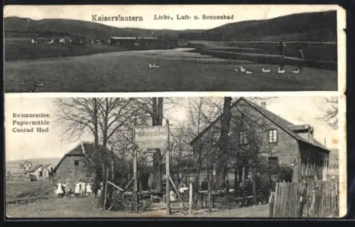 AK Kaiserslautern, Restaurant Papiermühle von Conrad Had