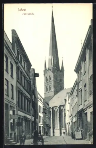 AK Lübeck, Blick zur Petri-Kirche