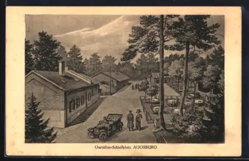 AK Augsburg, Teilansicht vom Garnisons-Schiessplatz