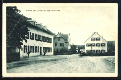 AK Haunstetten, Partie beim Gasthaus zum Hirschen
