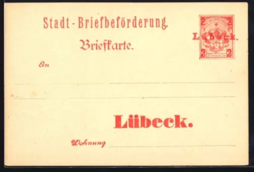 AK Lübeck, Karte der Stadt-Briefbeförderung, Ansichtskartengeschichte