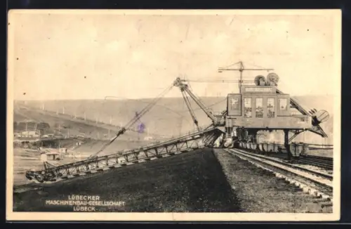 AK Eimerbagger der Lübecker Maschinenbau-Gesellschaft in der Braunkohle im Halleschen Gebiet