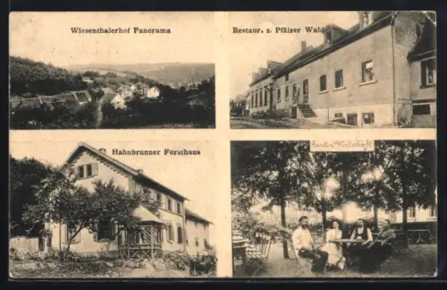 AK Kaiserslautern, Wiesenthalerhof, Panorama, Restaurant z. Pfälzer Wald und Hahnbrunner Forsthaus