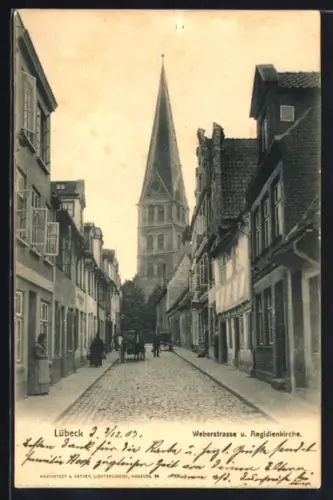 AK Lübeck, Weberstrasse und Aegidienkirche