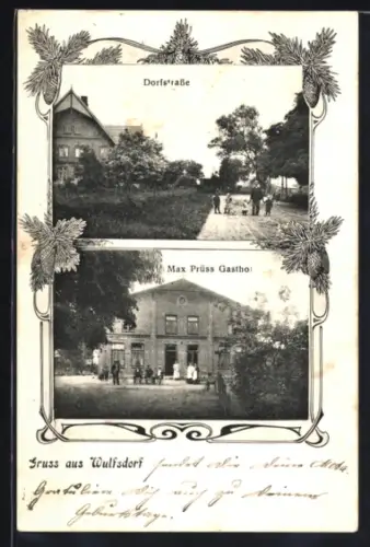 AK Wulfsdorf, Gasthof v. Max Prüss, Dorfstrasse