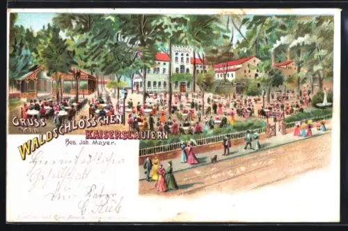 Lithographie Kaiserslautern, Restaurant Waldschlösschen, Bes. Joh. Mayer