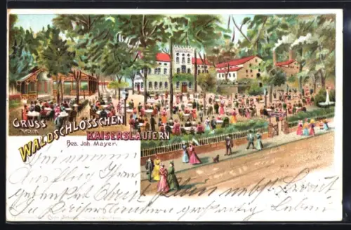 Lithographie Kaiserslautern, Restaurant Waldschlösschen, Bes. Joh. Mayer