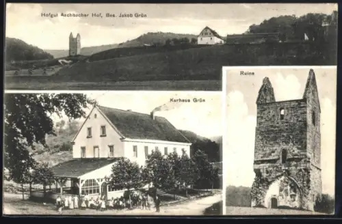 AK Kaiserslautern, Kurhaus Jakob Grün, Hofgut Aschbacherhof, Ansicht der Ruine
