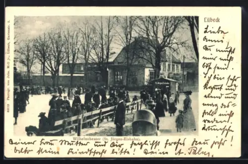AK Lübeck, Wilhelmstheater, St. Jürgen-Eisbahn