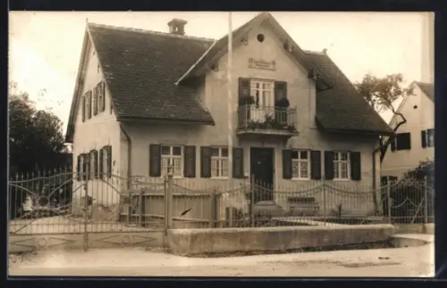 Foto-AK Haunstetten /Augsburg, Ansicht vom Baugeschäft Lud. Hebeisen