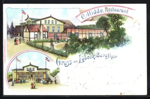 Lithographie Lübeck, Restaurant C. Hidde