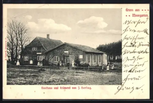 AK Moorgarten, Gasthaus und Krämerei von J. Hering