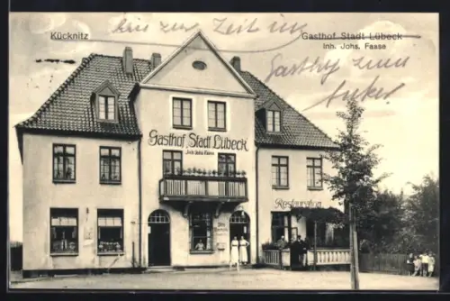 AK Kücknitz, Gasthof und Restaurant Stadt Lübeck, Inh. Johs. Faase