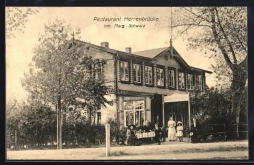 AK Lübeck, Restaurant Herrenbrücke, Inh. Marg. Schwarz