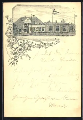 Lithographie Lübeck, Restaurant und Brauerei Fackenburg
