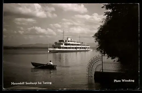 AK Motorschiff Seeshaupt auf dem Starnberger See bei Tutzing