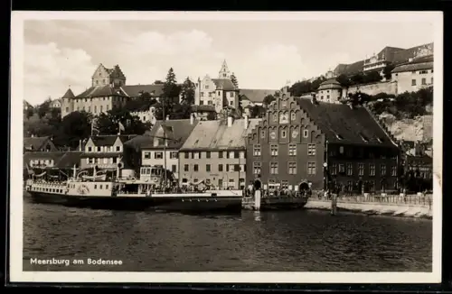 AK Meersburg am Bodensee, Dampfer Stadt Konstanz am Schiffsanleger von Meersburg