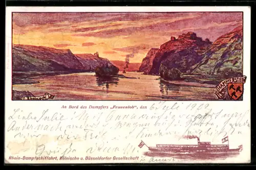 AK Dampfer Frauenlob der Rhein-Dampfschiffahrt, Kölnische und Düsseldorfer Gesellschaft