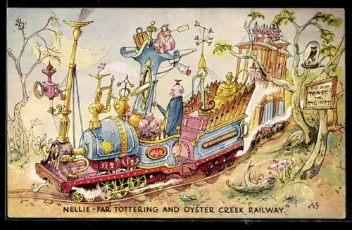 Künstler-AK Nellie-Far Tottering and Oyster Creek Railway