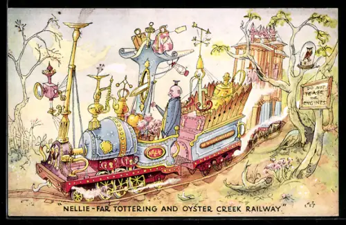 Künstler-AK Nellie-Far Tottering and Oyster Creek Railway