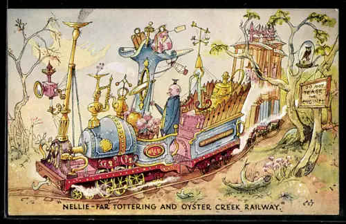 Künstler-AK Nellie-Far Tottering and Oyster Creek Railway