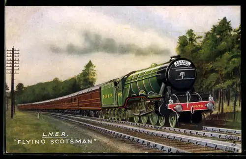 AK The Flying Scotsman of the L.N.E.R., englische Eisenbahn