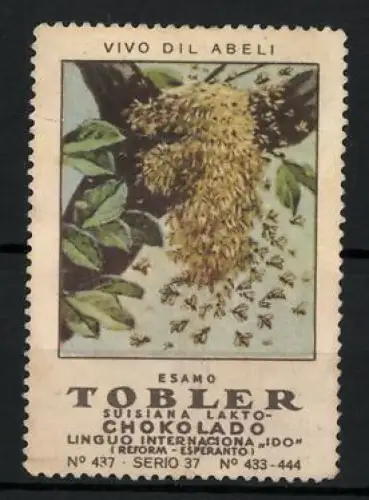 Reklamemarke Tobler, Chokolado, Vivo dil Abeli, Bienen und Bienenstock, Linguo Internaiona Ido, Reform Esperanto