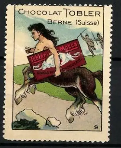 Reklamemarke Berne, Chocolat Tobler, Zentaur mit Schokoladenkiste