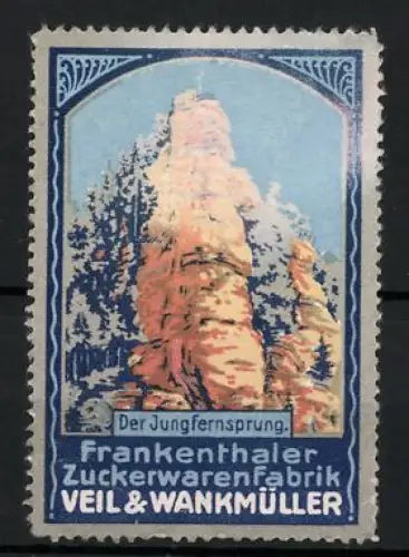 Reklamemarke Frankenthal, Zuckerwarenfabrik Veil & Wankmüller, Der Jungfernsprung