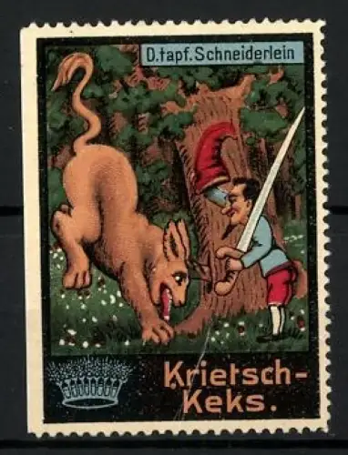 Reklamemarke Krietsch-Keks, Das tapfere Schneiderlein und Wildkatze