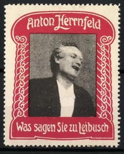 Reklamemarke Portrait des Theaterdirektors Anton Herrnfeld