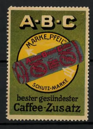Reklamemarke Aechter Brandt Caffee, Marke Pfeil, Kaffeeverpackung