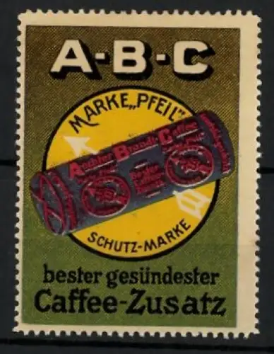Reklamemarke Aechter Brandt-Caffee, Caffee-Zusatz, Schutz-Marke Pfeil