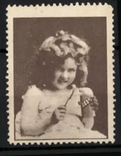 Reklamemarke Kleines Mädchen mit Odol-Mundwasser