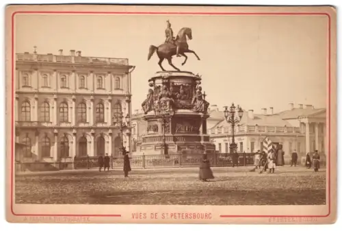 Fotografie A. Felisch, St. Petersburg, Ansicht St. Petersburg, Denkmal von Nikolas I.