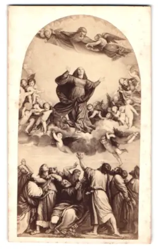 Fotografie C. Naya, Venezia, Campo St. Maurizio 2758, Himmlische Szene mit kleinen Engeln nach einem Gemälde