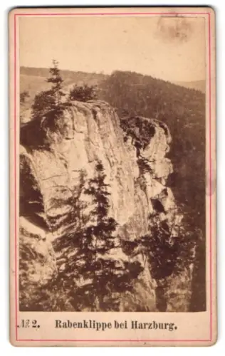 Fotografie unbekannter Fotograf, Ansicht Thale, Blick zur Rabenklippe bei Harzburg