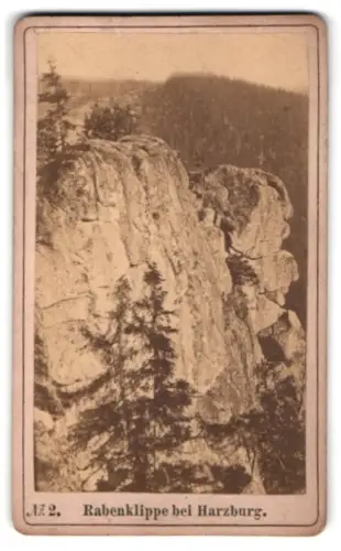 Fotografie unbekannter Fotograf, Ansicht Thale, Rabenklippe bei Harzburg
