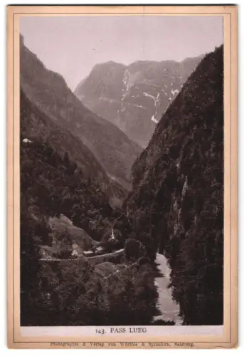 Fotografie Würthle & Spinnhirn, Salzburg, Ansicht Pass Lueg, Flusslauf im Tal
