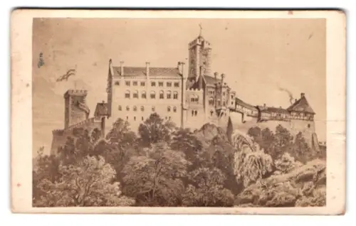 Fotografie unbekannter Fotograf, Ansicht Eisenach, Blick zur Wartburg