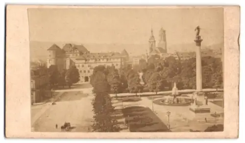 Fotografie unbekannter Fotograf, Ansicht Stuttgart, Springbrunnen in einer Parkanlage