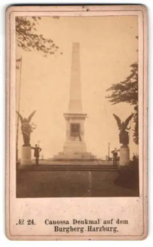 Fotografie unbekannter Fotograf, Ansicht Harzburg, Canossa Denkmal auf dem Burgberg