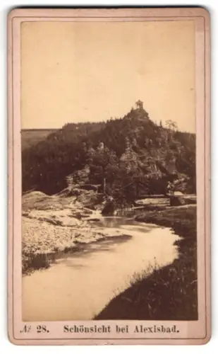 Fotografie unbekannter Fotograf, Ansicht Alexisbad, Landschaftsansicht Schönsicht mit Fluss
