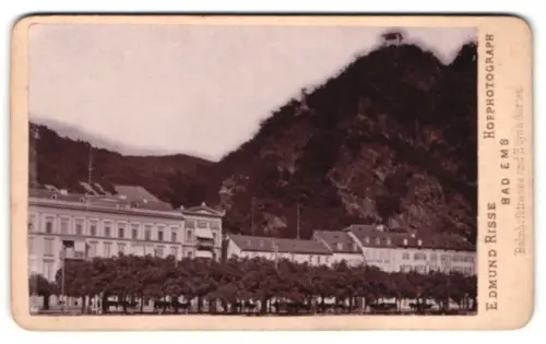 Fotografie Edmund Risse, Bad Ems, Bahnhofstrasse, Ansicht Bad Ems, Gasthaus Badischer Hof, Darmstädter Hgf.