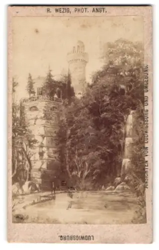 Fotografie R. Wezig, Ludwigsburg, Ansicht Ludwigsburg, Wasserfall am Schloss
