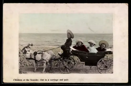 AK Children at the Seaside, Out in a carriage and pair